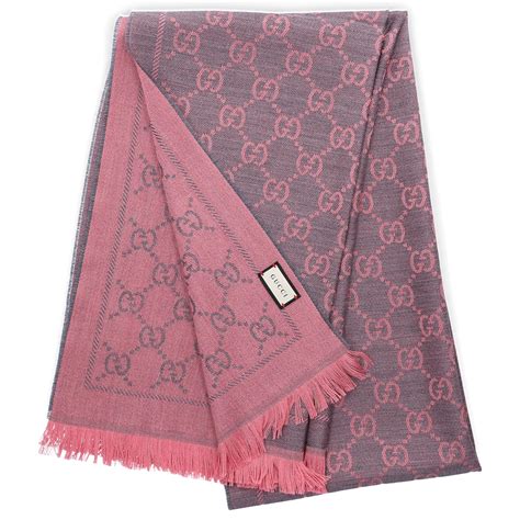 gucci grey and pink scarf